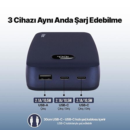 ttec ChargeUp LCD 20.000mAh Taşınabilir Hızlı Şarj Aleti / Powerbank