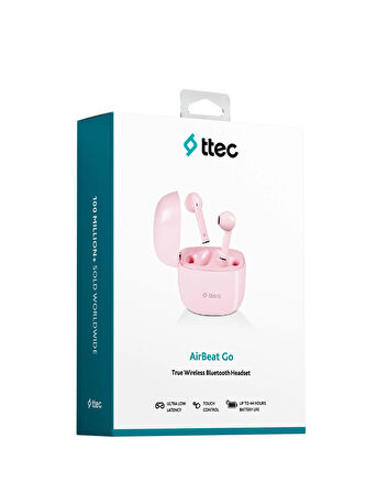 Ttec 2KM141B AirBeat Go Gerçek Kablosuz TWS Bluetooth Kulaklık Pembe