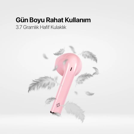 ttec AirBeat Go Gerçek Kablosuz TWS Bluetooth Kulaklık Pembe 2KM141P