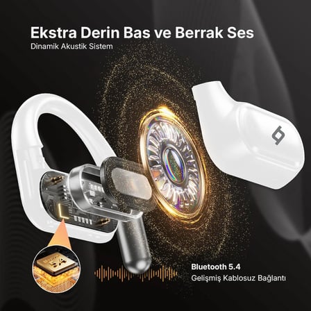 ttec SoundFlow OWS Kablosuz Bluetooth Kulaklık Beyaz 2KM156B