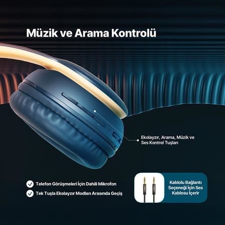 2KM157L ttec SoundLife On Kulaküstü Kablosuz Bluetooth Kulaklık Lacivert