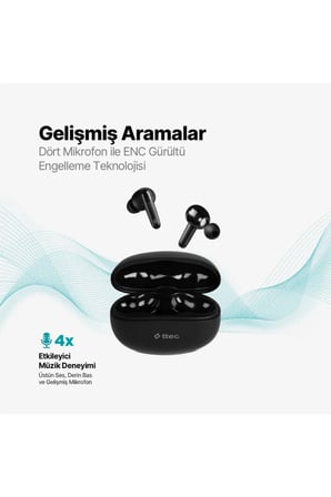ttec AirBeat Shift ENC TWS Bluetooth Kulaklık Oyun Modlu Silikonlu Silikonsuz Kullanım Tws Siyah 2KM152S