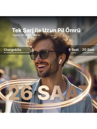 ttec AirBeat Pro Gerçek Kablosuz TWS Bluetooth Kulaklık Beyaz 2KM161B