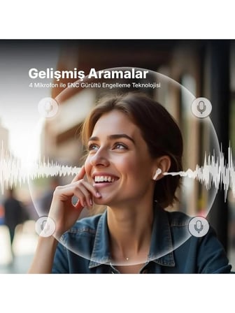 ttec AirBeat Pro Gerçek Kablosuz TWS Bluetooth Kulaklık Beyaz 2KM161B