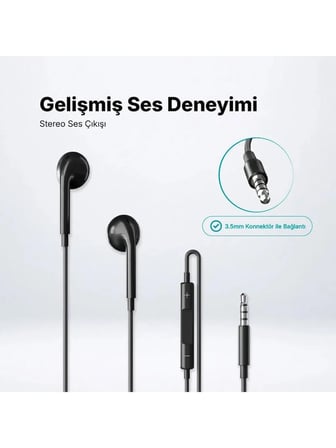 ttec Rio 3 Classic 3.5mm Stereo Mikrofonlu Kulakiçi Kablolu Kulaklık Siyah 2KMM17S