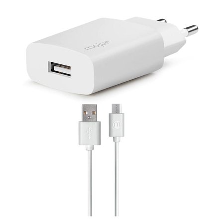 Mojue MS10 1.5A Micro Usb Kablolu Seyahat Şarj Aleti Beyaz 