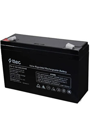6 Volt 12a Akü -6 Volt 12 Amper Standart Bakımsız Kuru Akü