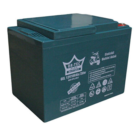Ortec Plus 12V 100AH Elektrikli Motosiklet Aküsü 2024 Üretim
