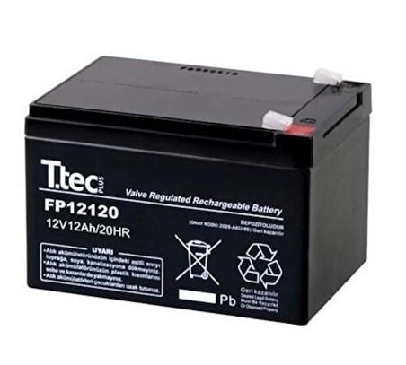 Ttec 12V 12Ah Bakımsız Kuru Akü (9/2022 Üretimi)
