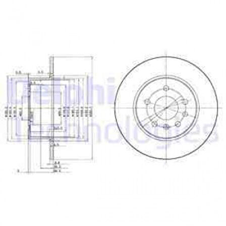 Opel Arka Fren Diski (5 Bijon) Vectra B 2,0i 16v 2,5i V6 95> - Delphi Bg3274