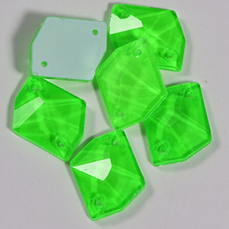 Gymo Premium Delikli Dikme Kristal Taş Cosmic 10*14mm N02 Emerald Neon (36 Ad)