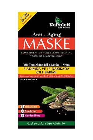 Anti Aging Yüz Temizleme Jeli + Maske + Krem 8694480242054