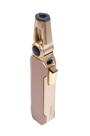 Parmida Tek Torch Pürmüz Oynar Başlıklı Gold Masa Tipi Metal Puro Çakmağı - TR9243