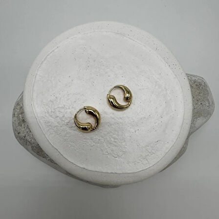 Özel Seri Gold Minimal Halka Küpe  - Gold
