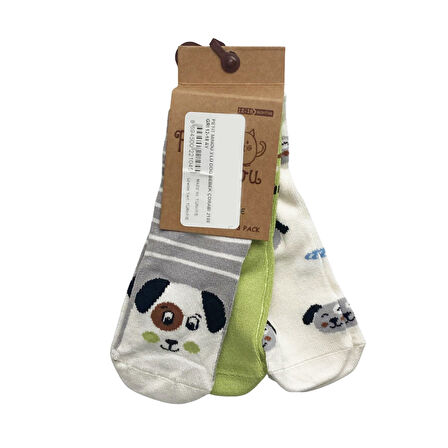 Petit Minou 3'lü Dog Bebek Çorabı 2180