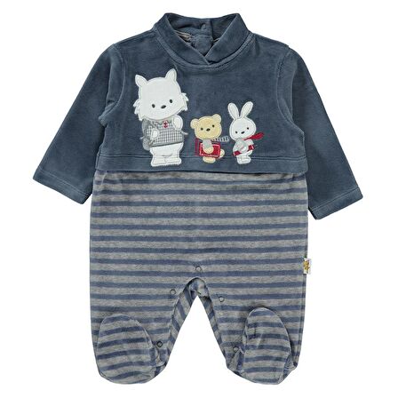 Mini Damla Kadife 3 Arkadaş Bebek Tulumu 45011