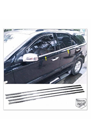 Kia Sorento Uyumlu Krom Cam Çıtası 4 Prç 2002-2009 Arası P.çelik