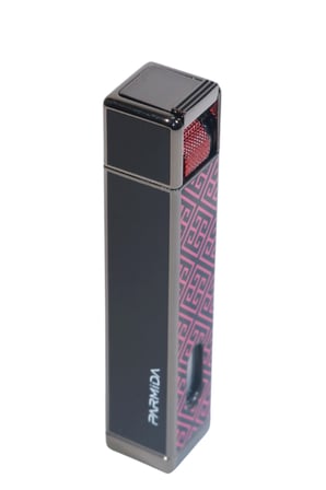 Parmida Tek Torch Pürmüz Gunmetal-Kırmızı Desenli Metal Puro Çakmağı - TR9222