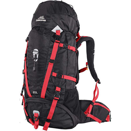 Quickup Hiking Sırt Çantası 65 Litre- Kırmızı Dağcı Sırt Çantası Kamp Çantası