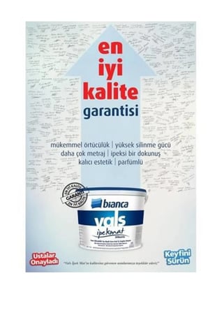 Vals İpekmat Silikonlu Silinebilir kaya kristali Duvar Boyası - Parfümlü 2.5 LT