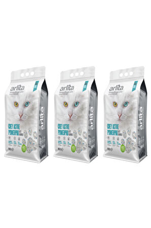 Arlita Grey Actıve PowerPro Aktif Karbonlu Fresh Kokulu İnce Taneli Topaklanan 3x10 L 3 Adet  Kedi Kumu