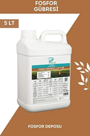 Fosfozinc 3-24-0 Me Fosforlu Sıvı Gübre 5 Litre