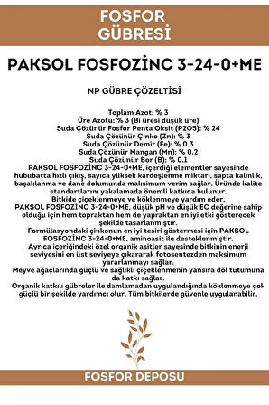 Fosfozinc 3-24-0 Me Fosforlu Sıvı Gübre 5 Litre