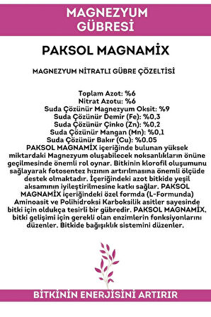 Magnamix Magnezyumlu Sıvı Gübre 20 Litre
