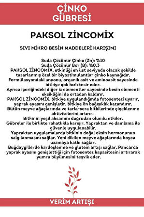 Zincomix Çinko Sıvı Gübre 20 Litre