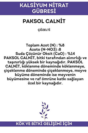 Calnit Kalsiyumlu Patlıcan Için Sıvı Gübre 1 Litre