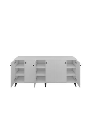 Simple Konsol 6 Raflı 6 Kapaklı 180x44x80 BEYAZ