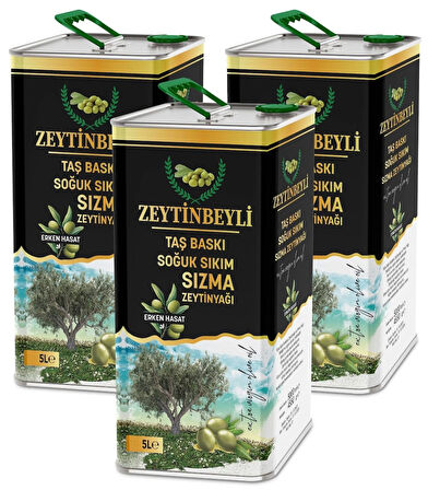 Zeytinbeyli 15 Lt Taş Baskı Soğuk Sıkım Natürel Sızma Zeytinyağı