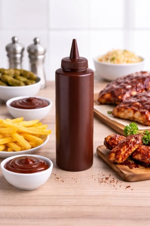 Sosluk Sıkma Şişesi 250 ML BPA Free Barbekü/Çikolata Sos Şişesi Endüstriyel Kullanım