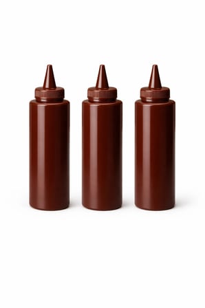 Sosluk Sıkma Şişesi 3 Adet 1000 ML BPA Free Barbekü/Çikolata Sos Şişesi Endüstriyel Kullanım