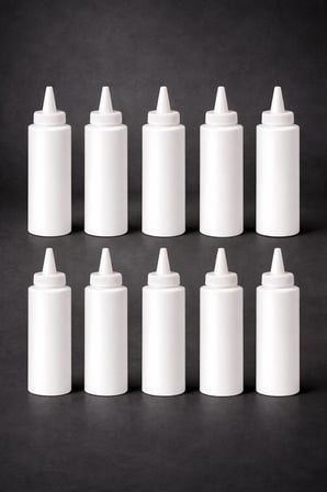 Sosluk Sıkma Şişesi 10 Adet 250 ML BPA Free Mayonez Sos Şişesi Endüstriyel Kullanım