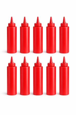Sosluk Sıkma Şişesi 10 Adet 500 ML BPA Free Ketçap Sos Şişesi Endüstriyel Kullanım
