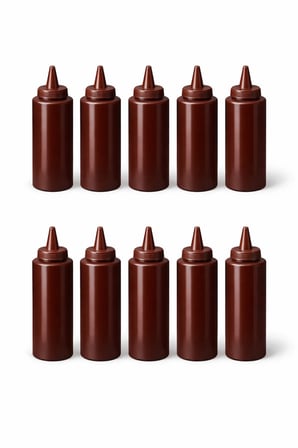 Sosluk Sıkma Şişesi 10 Adet 500 ML BPA Free Barbekü/Çikolata Sos Şişesi Endüstriyel Kullanım