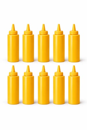 Sosluk Sıkma Şişesi 10 Adet 500 ML BPA Free Hardal Sos Şişesi Endüstriyel Kullanım