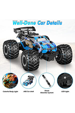 Vardem Uzaktan Kumandalı Full Fonksiyon 2.4G 1:18 Şarjlı High Off Road Araba 1258A Mavi
