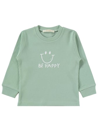 Minidamla Gülen Yüz Baskılı 1-6 Yaş Pijama Takımı - Yeşil