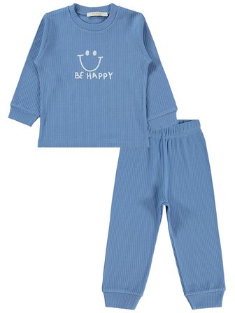 Minidamla Gülen Yüz Baskılı 1-6 Yaş Pijama Takımı - Yeşil