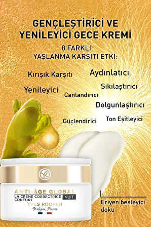 Gençleştirici Yenileyici Gece Kremi-50ml / LaRochePosay Jel Hediyeli