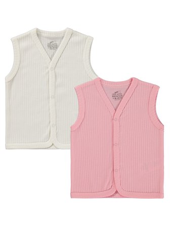 Minidamla Basic 2'li set 3-12 Ay Yelek - Pembe