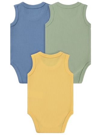Minidamla Askılı Basic 3'lü set 1-18 Ay Çıtçıtlı Badi - Mavi