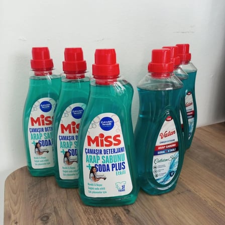 MİSS VE VATAN MUHTEŞEM ÇAMAŞIR MAKİNESİ DETERJANLARI ARAP SABUNU VE SODA ETKİLİ 1500ML X 6LI