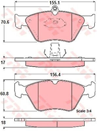 Opel On Fren Balatası Omega B 2,0 Vectra A 2,0 - Trw Gdb1166