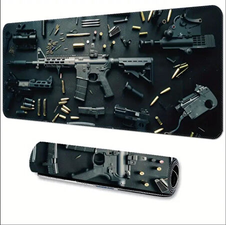70X30 CM TÜFEK TASARIMI KAYDIRMAZ TABAN SPEED YÜZEY OYUNCU MOUSE PAD GAMİNG