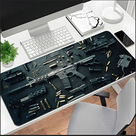 70X30 CM TÜFEK TASARIMI KAYDIRMAZ TABAN SPEED YÜZEY OYUNCU MOUSE PAD GAMİNG