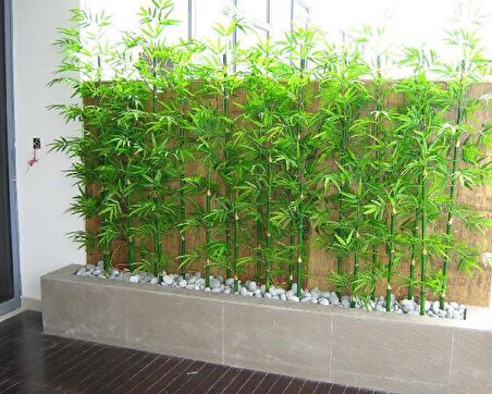 Yapay Bambu Sopası 10 Yapraklı 150 cm Yapay Çiçek Bambu Duvarı
