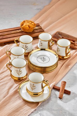 Cooker 6 Kişilik 180 ml Porselen Çay ve Kahve Fincan Takımı CKR3460